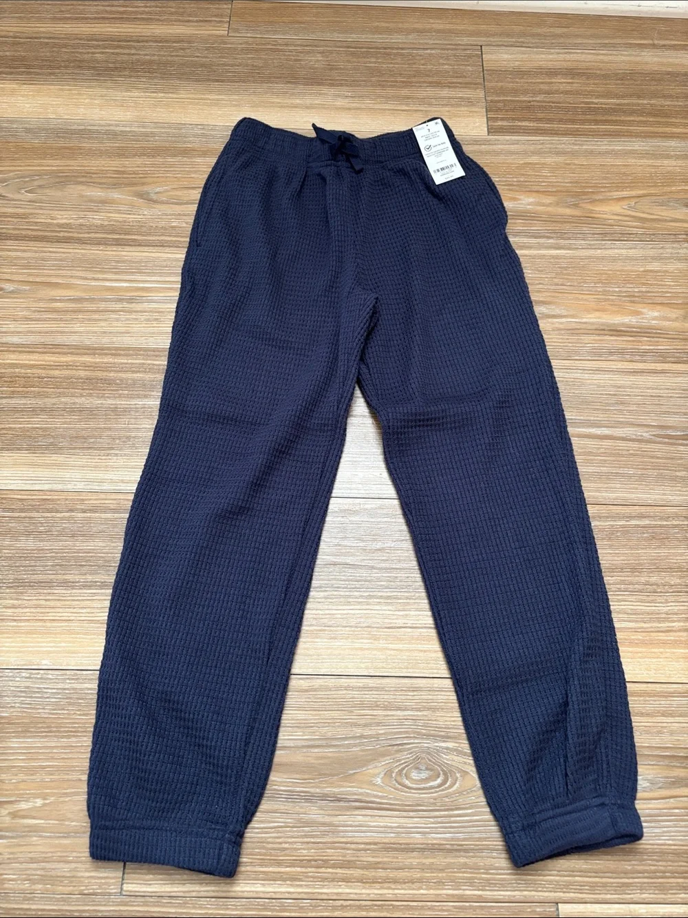 OshKosh B'gosh Navy Waffle-Knit Joggers Girls Navy